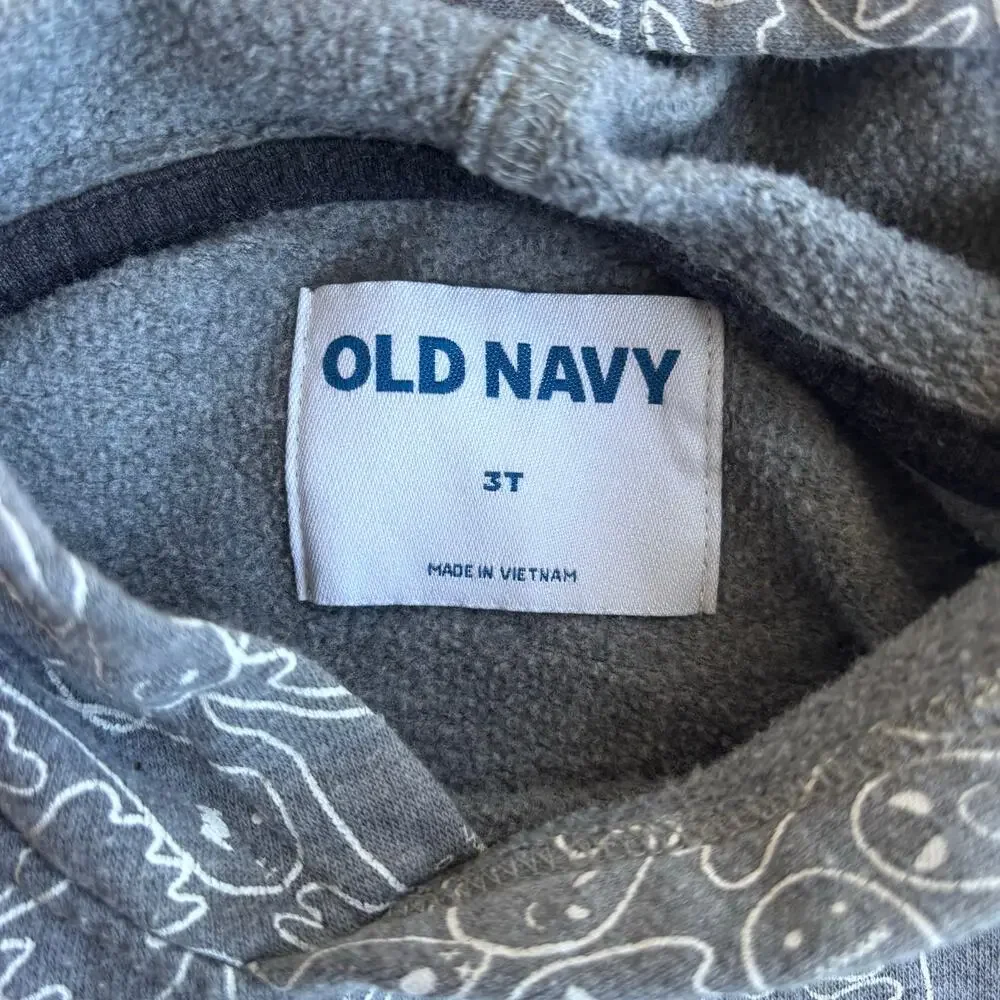 Kids Old Navy Ghost-Print Pullover Hoodie, Sz 3